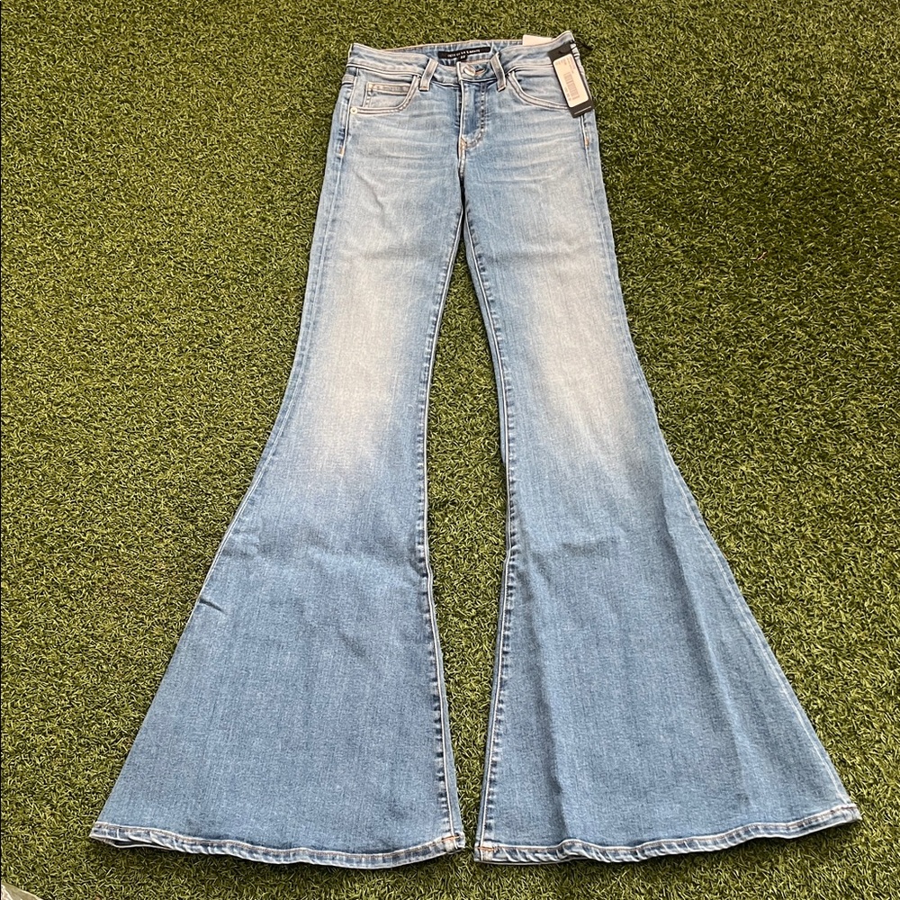 Classic Light Blue Flare Bell Bottom Jeans Small Waist Size